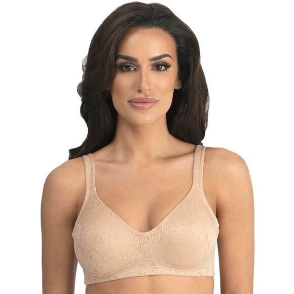 Dominique Women's Jolie Wire Free Jacquard Soft Cup Minimizer Bra, 34F, Mocha - Picture 1 of 9